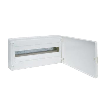 Plastkapsling Hager Golf 1 Rad 22 Moduler Utanpåliggande med Vit Dörr IP40