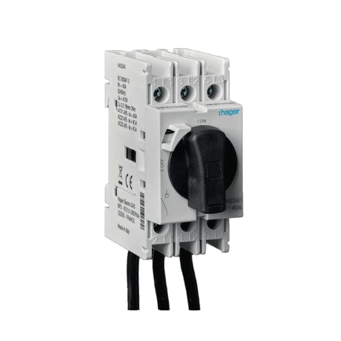 Huvudbrytare Hager 3-polig 2 Modulers Bredd