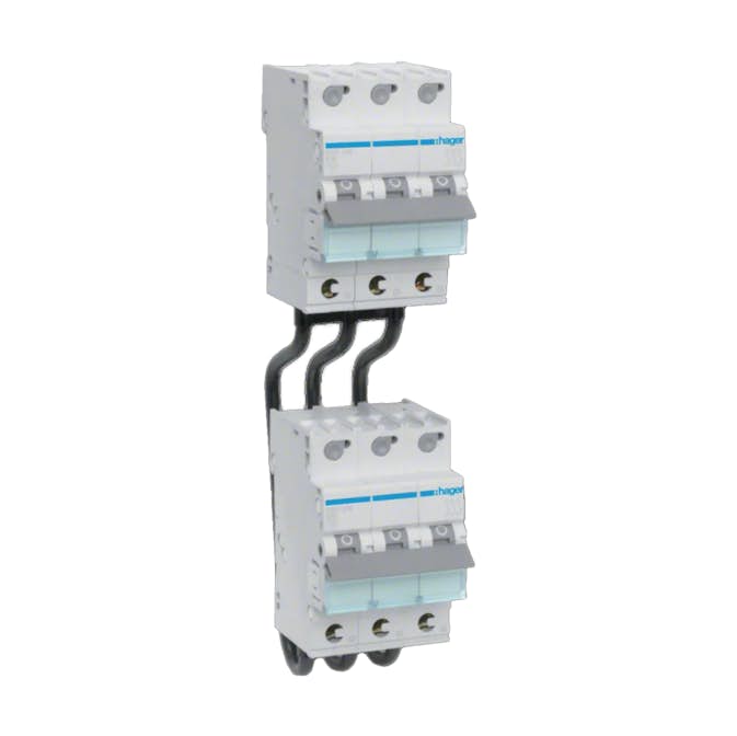 Överkopplingsbygel Hager med Radavstånd 125 mm för Gamma/Vector/Golf/Volta/FW-kapslingar