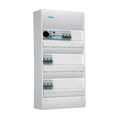 Plastkapsling Hager Gamma Förmonterad Bestyckad med HB, JFB, DVB