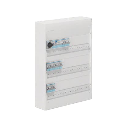 Plastkapsling Hager Gamma Förmonterad Bestyckad med HB, JFB, DVB