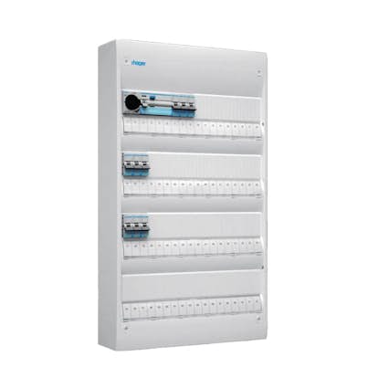 Plastkapsling Hager Gamma Förmonterad Bestyckad med HB, JFB, DVB