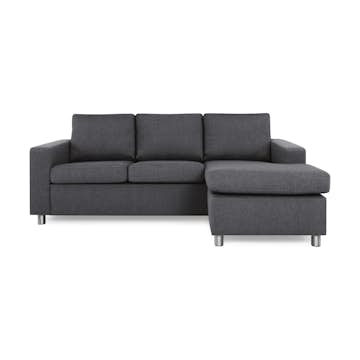 3-sitssoffa Basic Home Crazy Vändbar L-formad Divan 215 cm