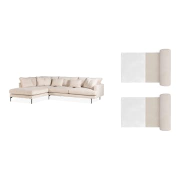 4-sitssoffa Scandi Days Menard L-formad Djup med Schäslong 293 cm inkl Nackkuddar