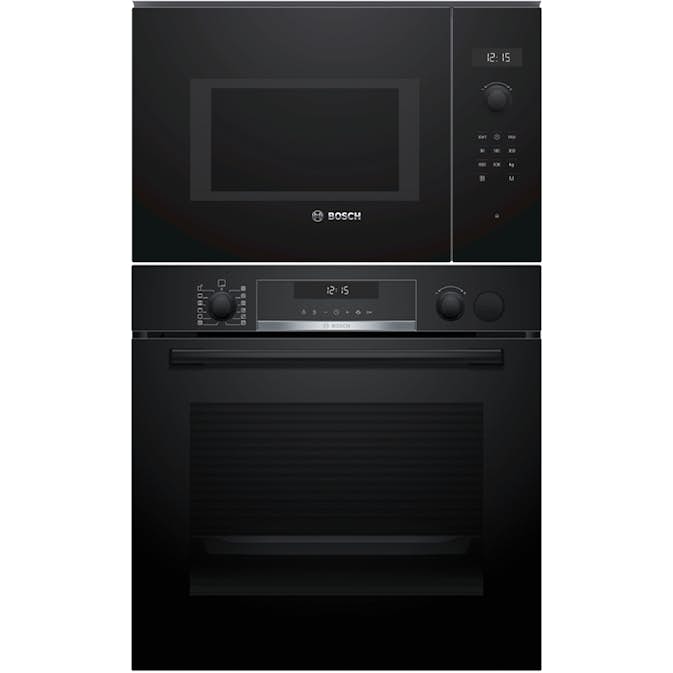 Ugn- och Mikropaket Bosch HRG578BB7 + BFL524MB0 Svart med WiFi och Pyrolytisk Rengöring
