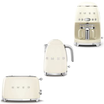 Frukostpaket Smeg Lilla Brödrost, Vattenkokare & Kaffebryggare