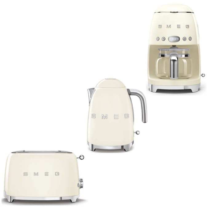 Frukostpaket Smeg Lilla Brödrost, Vattenkokare & Kaffebryggare