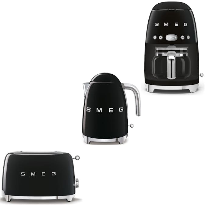 Frukostpaket Smeg Lilla Brödrost, Vattenkokare & Kaffebryggare