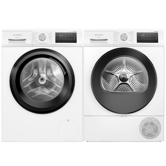 Tvättmaskin och Torktumlare Siemens iQ300 WM14N22EDN + WT45HV0EDN Energieffektiv Vit