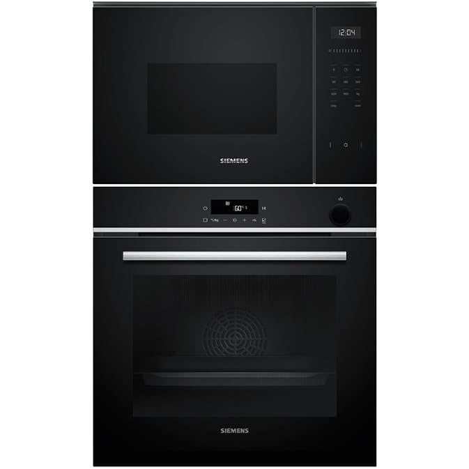 Ugn och Mikro Siemens iQ300 HR532GBS3 + iQ500 BF555LMB1 Med Ångfunktion och Air Fry