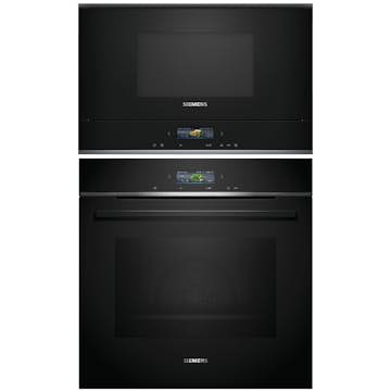 Ugn och Mikro Siemens iQ700 HB772A1B1 + BF722R1B1 Med Pyrolys Rengöring För Inbyggnad