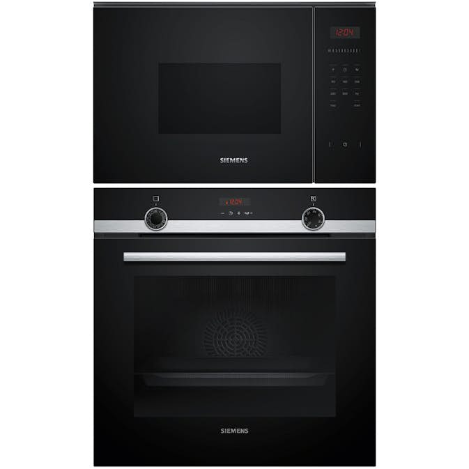 Ugn och Mikro Siemens iQ300 HQ574AER3 + BF523LMB1 Inbyggnadsugn Med Ångfunktion Svart
