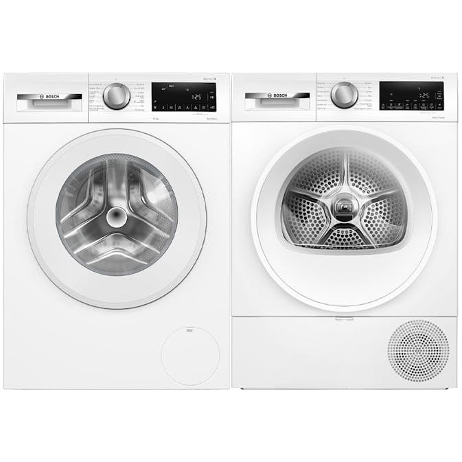 Tvättmaskin och Torktumlare BOSCH Serie 6 WGG254ZASN + WQG2420ASN Vit