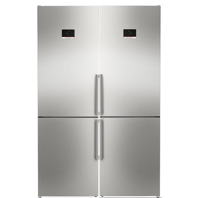 Kombiskåp Kyl/frys BOSCH 2 st KGN367ICT Serie 4 186cm Otroligt Tysta Rostfri
