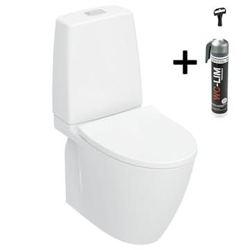 Toalettstol Ifö Vinta Art Rimfree Turboflush med WC-Lim