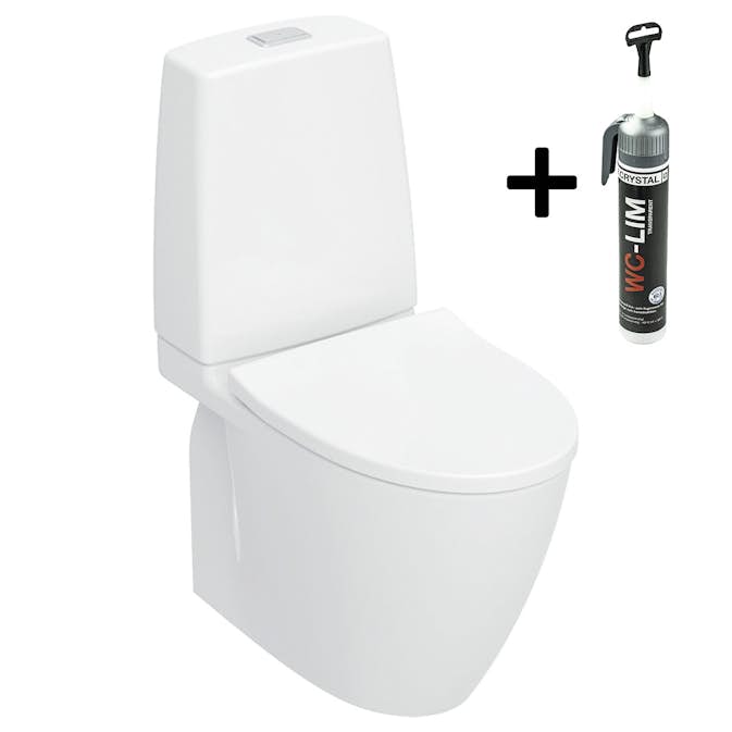 Toalettstol Ifö Vinta Art Rimfree Turboflush med WC-Lim