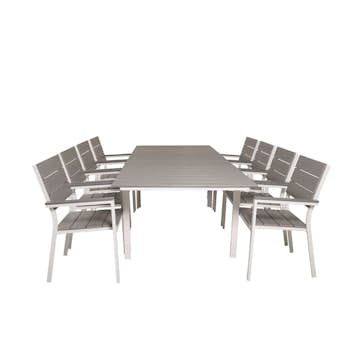 Matgrupp Venture Home Levels Förlängningsbar Matgrupp Utomhus 160cm med 8 Matstolar