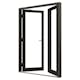 Parfönsterdörr NorDan Svanenmärkt NTech Helglasad Aluminium BlackLine Svart