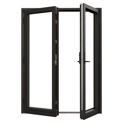 Parfönsterdörr NorDan Svanenmärkt NTech Helglasad Aluminium BlackLine Svart