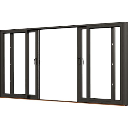 Parskjutdörr NorDan Svanenmärkt NTech Aluminium 4-Delad BlackLine Svart