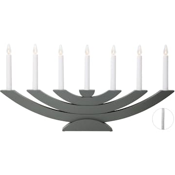 Adventsljusstake Star Trading Navida 7-Armad LED i Grå