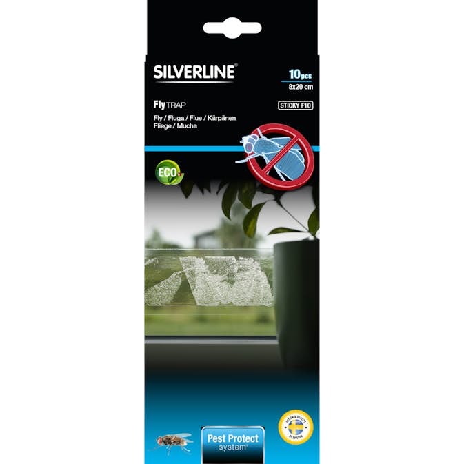 Flugfälla Silverline Flugpapper F10 Fönster Sticky 10-pack