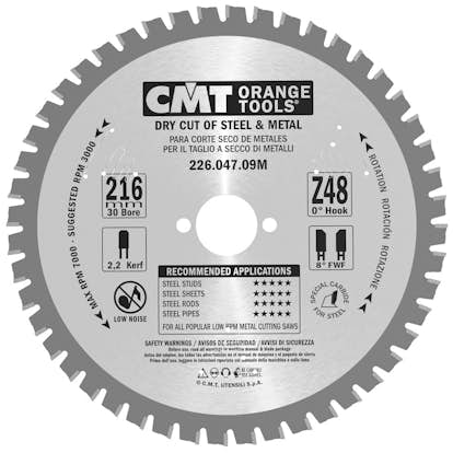 Sågklinga CMT Orange Tools Dry Cut Metall 226.047.09M
