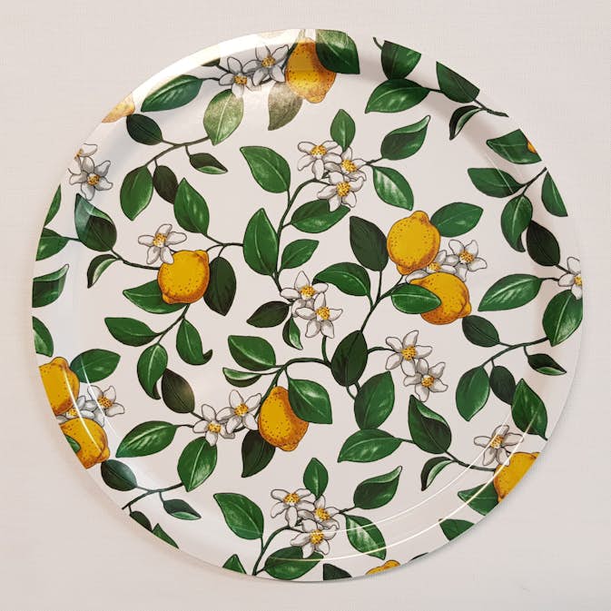 Bricka Arvidssons Textil Citronlycka Rund