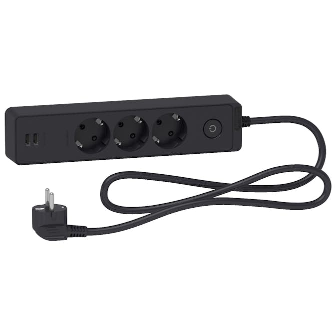 Grenuttag Schneider Electric Unica 3-vägs USB