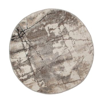 Friezematta KM Carpets Ibiza Tegel Rund Rost