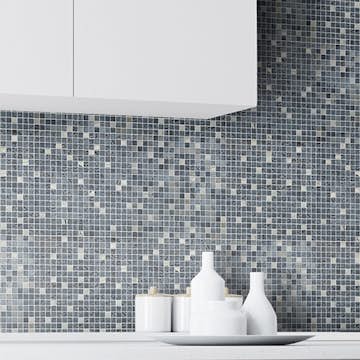 Kristalmosaik Arredo Blank Exclusive Stone Svart/Krom 1,5x1,5 cm