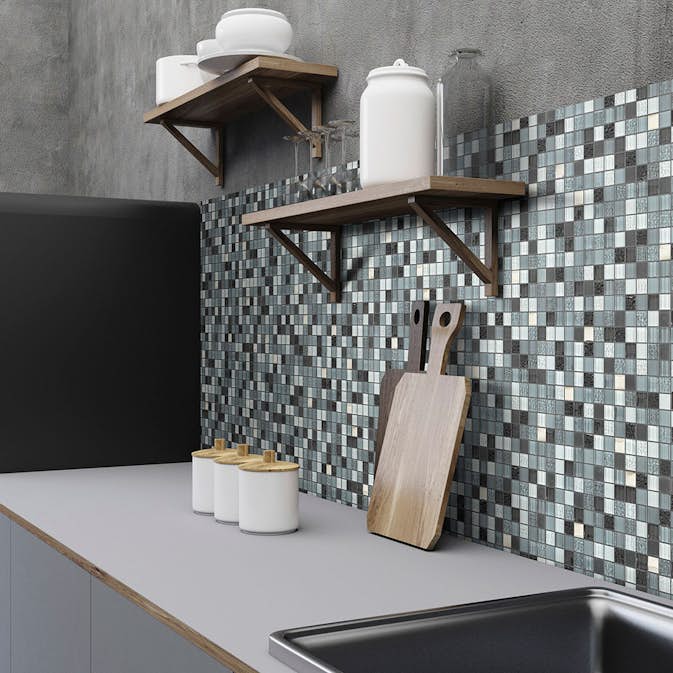 Kristallmosaik Arredo Grå/Silver Grå Mix 2,3x2,3 cm