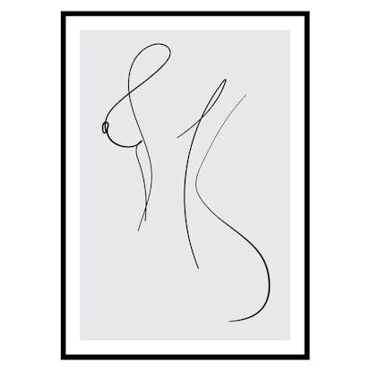 Poster Gallerix Curved Lines No1