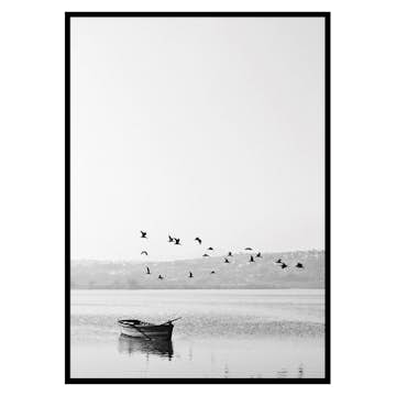 Poster Gallerix Birds over lake