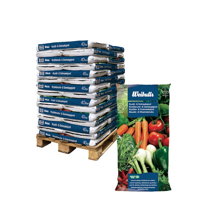 Planteringsjord Weibulls Krydd & Grönsaksjord KRAV på Pall 1800 L