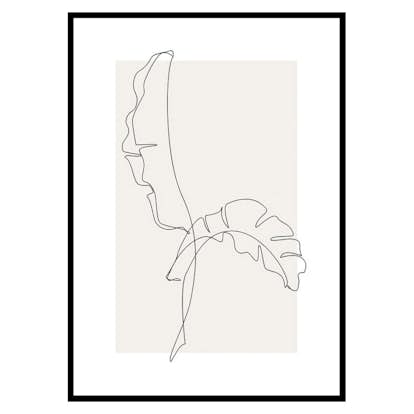 Poster Gallerix Banana Leaf Line Art No2