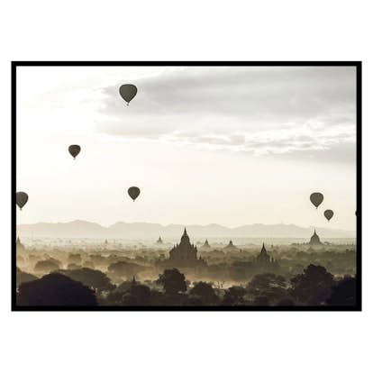 Poster Gallerix Air Balloons Over Tempel