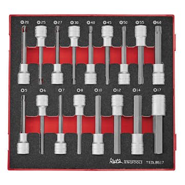 Hylsbitssats Teng Tools Långa 1/2 tum-fäste TEDLBS17
