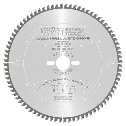 Sågklinga CMT Orange Tools NE NEG Alu/laminat