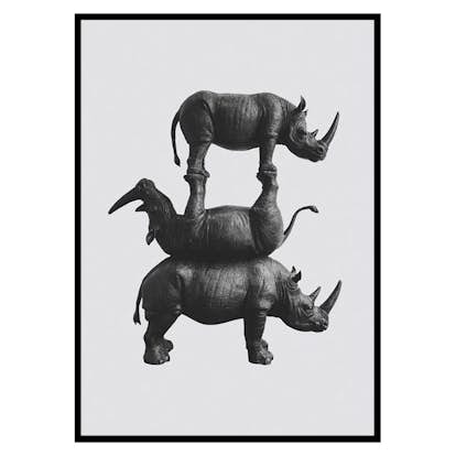 Poster Gallerix Three Rhinos