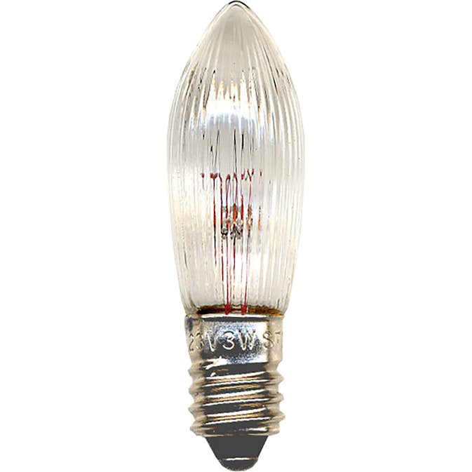 LED-Lampor Star Trading Reservlampa E10 23V 3W Räfflat 3-pack Transparent
