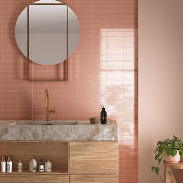 Kakel Lhådös Vinyl rose 6x18,6 cm