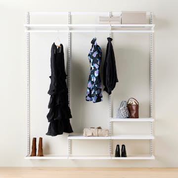 Garderobslösning Elfa Decor+ Enkel med Hyllor