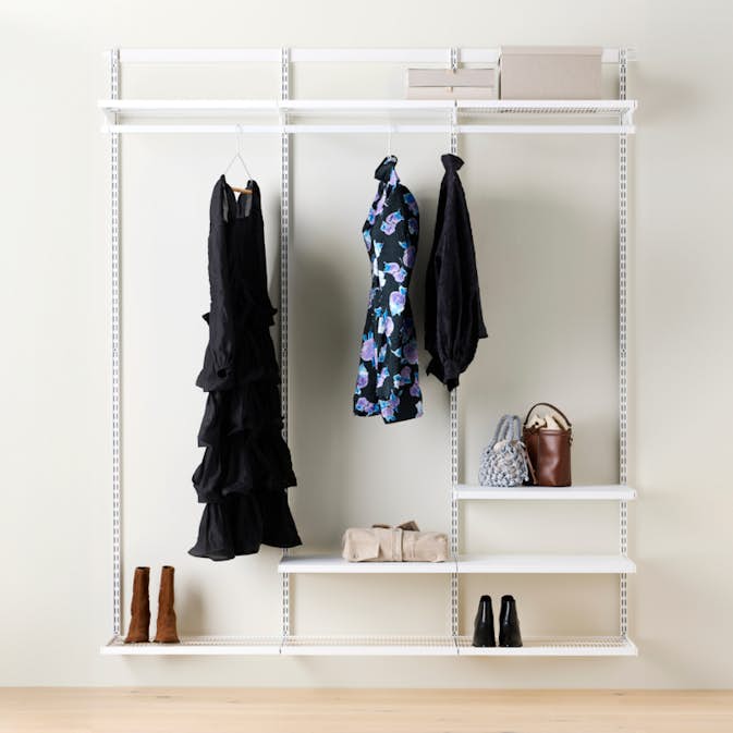 Garderobslösning Elfa Decor+ Enkel med Hyllor