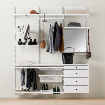 Garderobslösning Elfa Decor+ Premium Fullutrustad