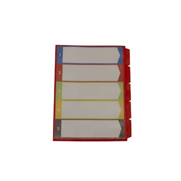 Sorteringsfolder KEBA med 5 Fack/Tabbar Etikett/Ficka