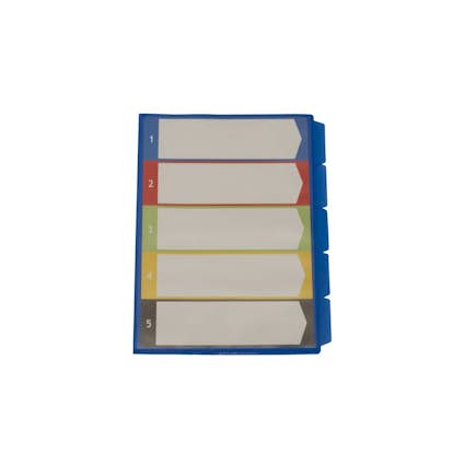 Sorteringsfolder KEBA med 5 Fack/Tabbar Etikett/Ficka