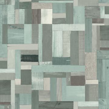 Tapet Origin Träskräp Plankor Motiv Grå/Grön