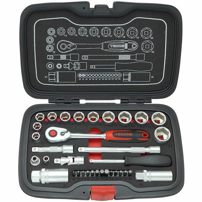 Hylsnyckelset Tecos T-1934 3/8 Tum 34dl