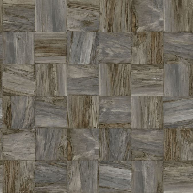 Tapet Origin Fyrkantig Bitar Av Träskräp Mörkbrun